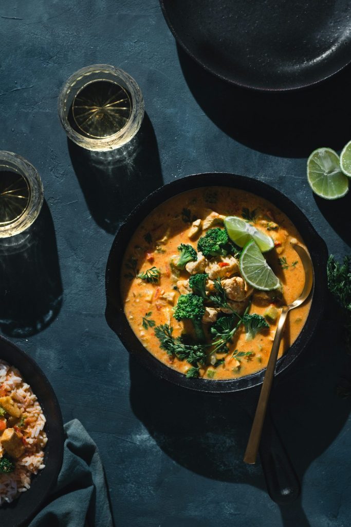 Curry vert de poulet au lait de coco